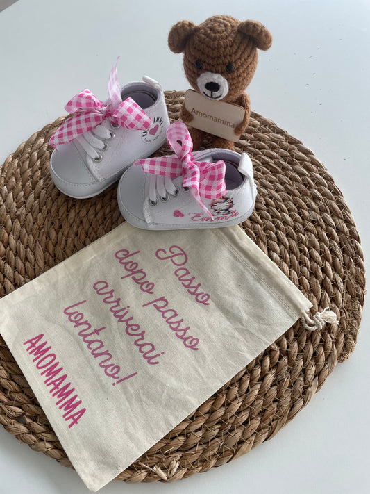 Scarpette neonato tela